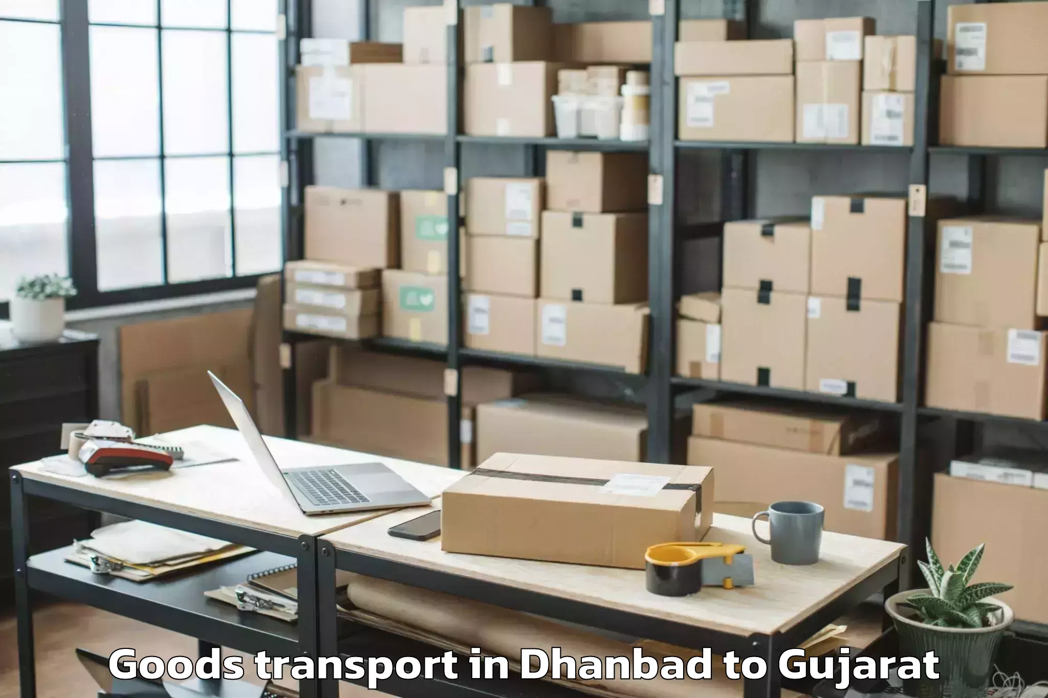 Hassle-Free Dhanbad to Bhanvad Goods Transport